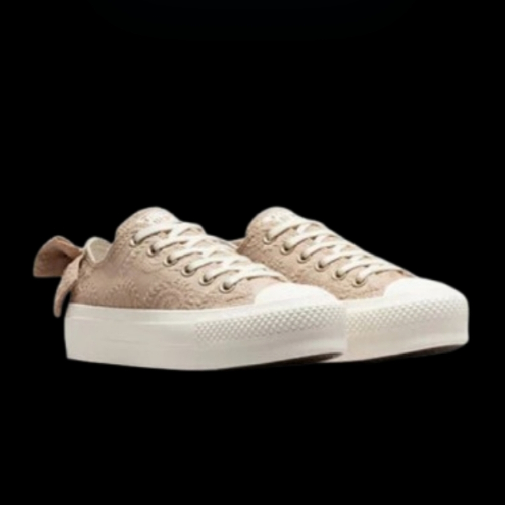 Converse Chuck Taylor All Star Lift Bow Womens Size 9 Beige Granola Egret